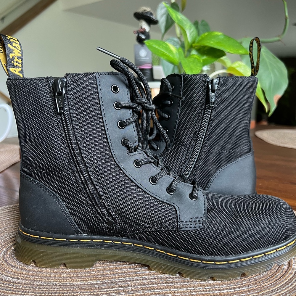 Dr. Martens Black Frabric Boots with zipper